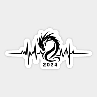 Chinese New Year 2024 Draconic Heartbeat 2024 Sticker